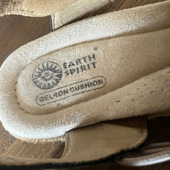 Earth Spirit Woman’s Espadrille Slingback Gold Metallic Wedge Sandals- Size 8 - Picture 8 of 10